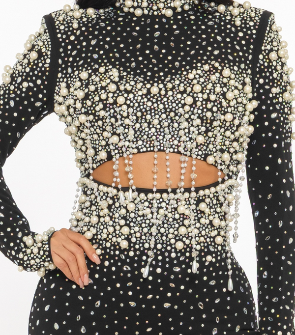 Glam pearly mini dress