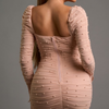 Pale rose long sleeve pearl dress