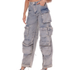 Denim Cargo jeans and rhinestones jeans y2k women’s fashion trendy pants