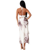 Halter side ruffle dress
