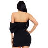 Glitter strapless side bow mini dress