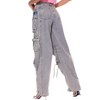 Denim Cargo jeans and rhinestones jeans y2k women’s fashion trendy pants