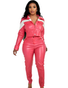 Faux Leather set pink(size up)