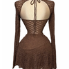 Lace Long sleeve mini skirt sets