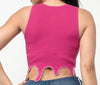 Hot pink top rhinestone top for women