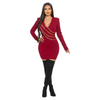 Burgundy plastic chained detail dress