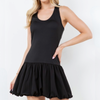 Sleeveless bubble hem black mini dress womenswear