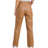 Cross over zipper fashion faux leather pants camel for fall and winter