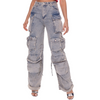 Denim Cargo jeans and rhinestones jeans y2k women’s fashion trendy pants