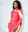 Faux Leather set pink(size up)