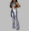 Metallic flared pant set